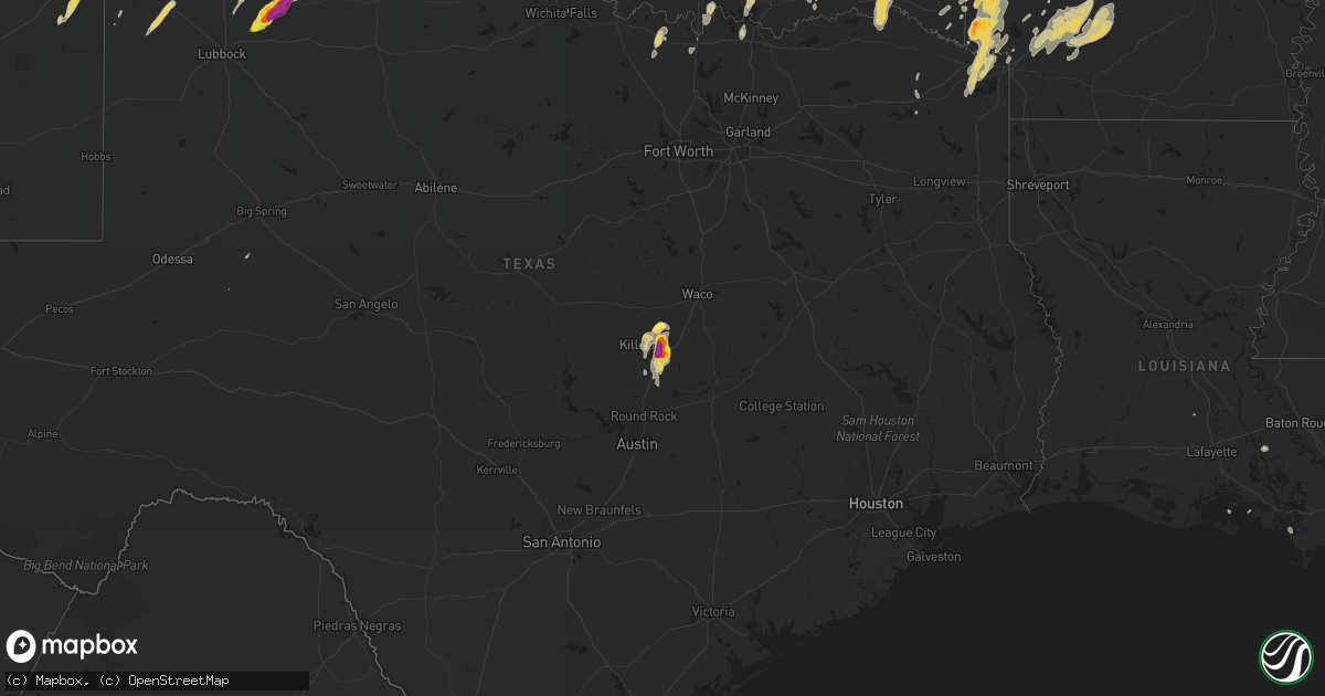 Hail map on April 28, 2016