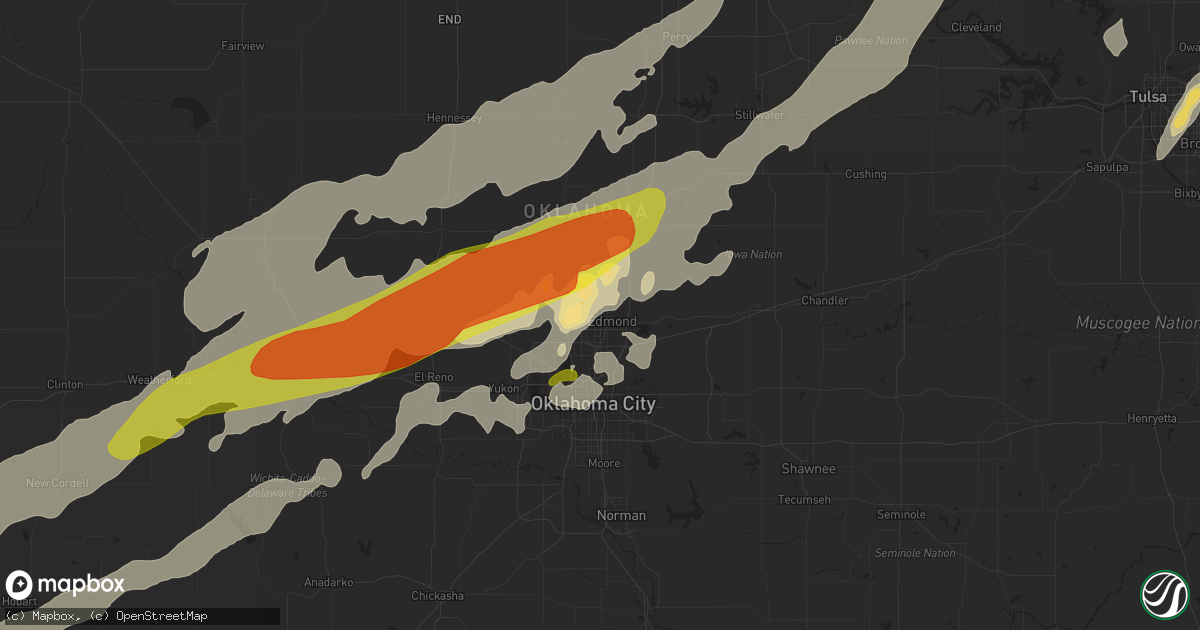 Hail map in Edmond, OK on April 28, 2017