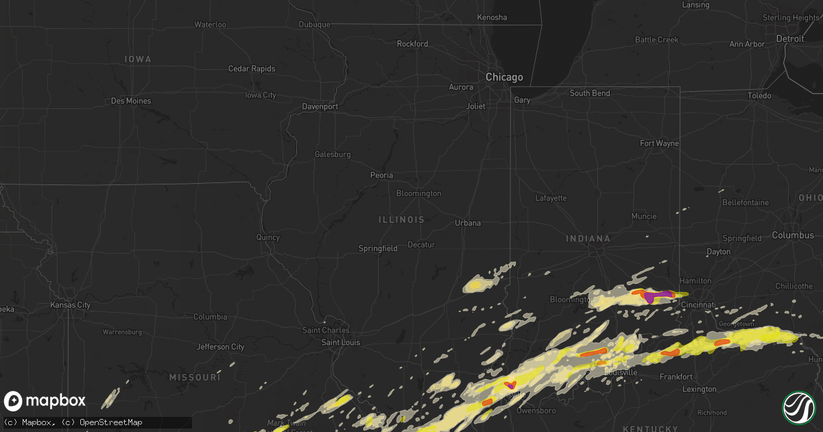 Hail map in Illinois on April 28, 2017