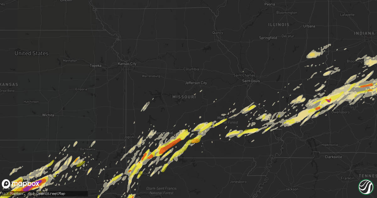 Hail map in Missouri on April 28, 2017
