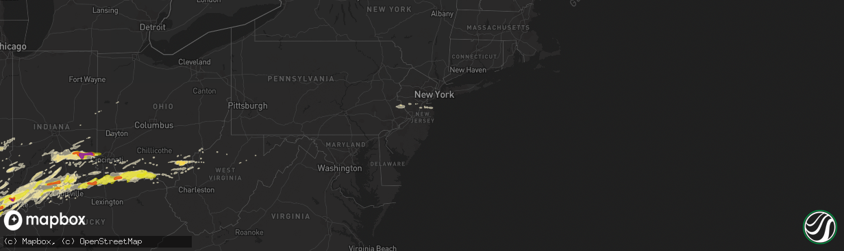 Hail map in New Jersey on April 28, 2017