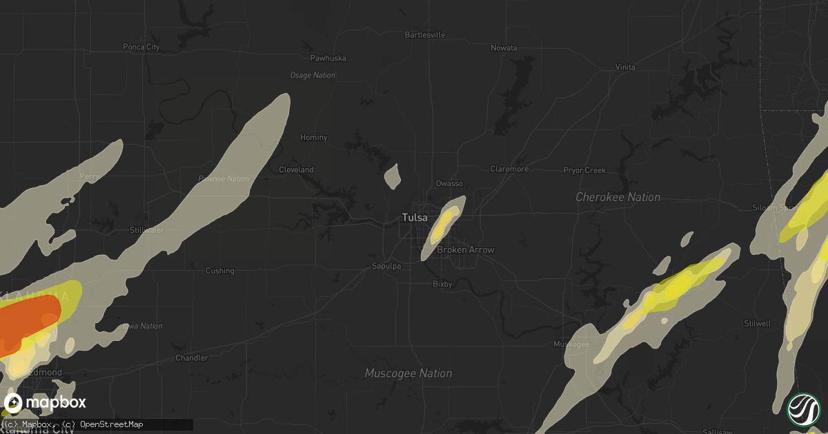 Hail map in Tulsa, OK on April 28, 2017