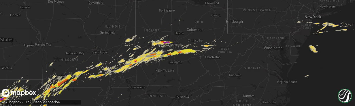 Hail map on April 28, 2017