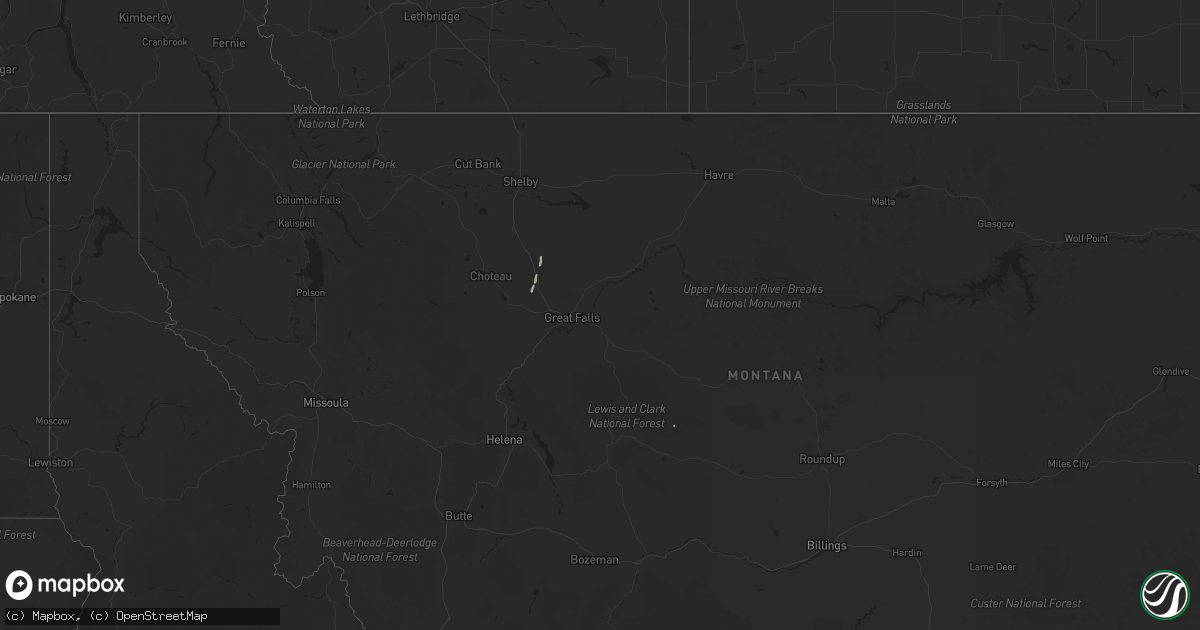 Hail map on April 28, 2018