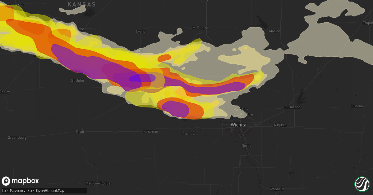 Hail map in Haven, KS on April 28, 2019