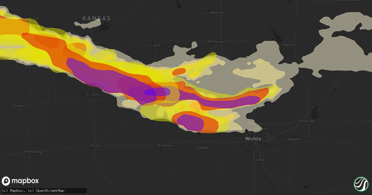 Hail map in Hutchinson, KS on April 28, 2019