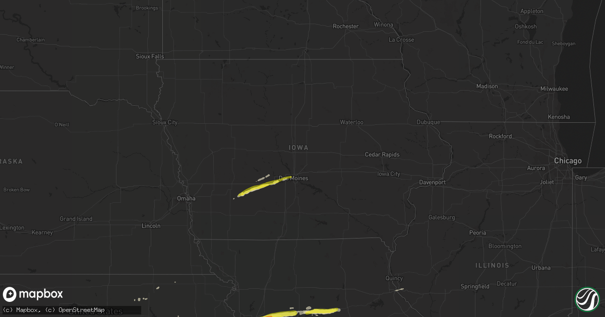 Hail map in Iowa on April 28, 2019