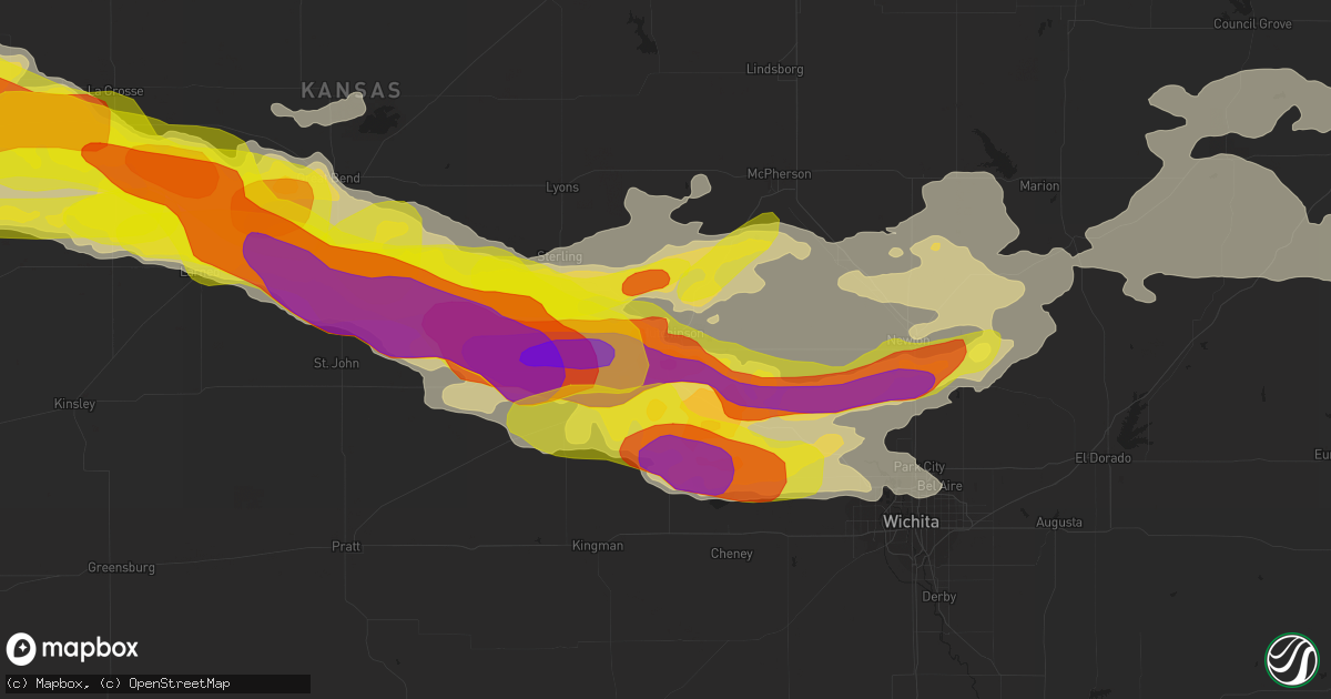 Hail map in South Hutchinson, KS on April 28, 2019