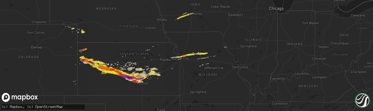 Hail map on April 28, 2019