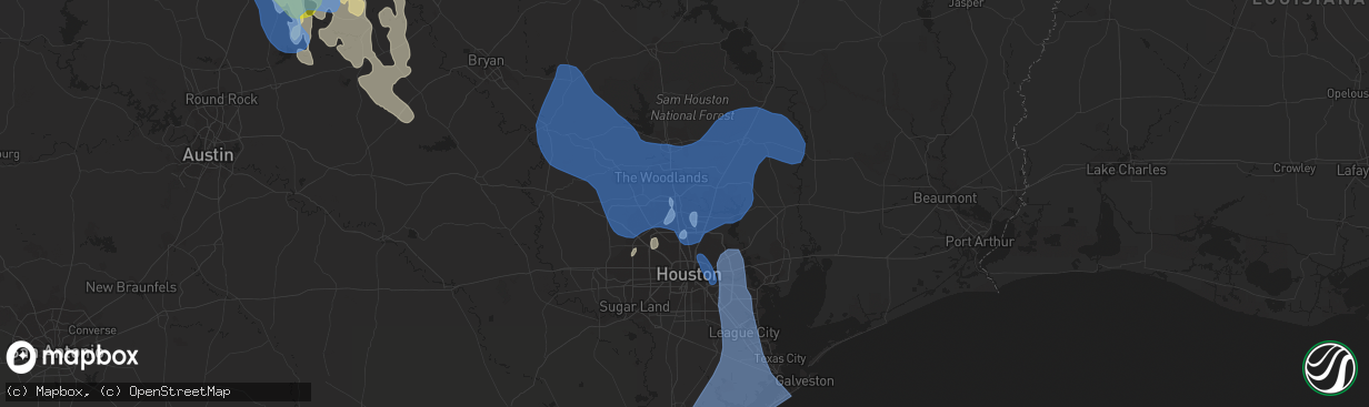 Hail map in Spring, TX on April 28, 2020