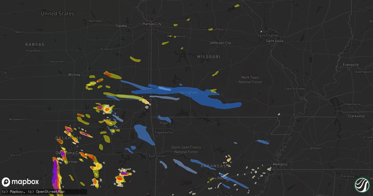 Hail map on April 28, 2020