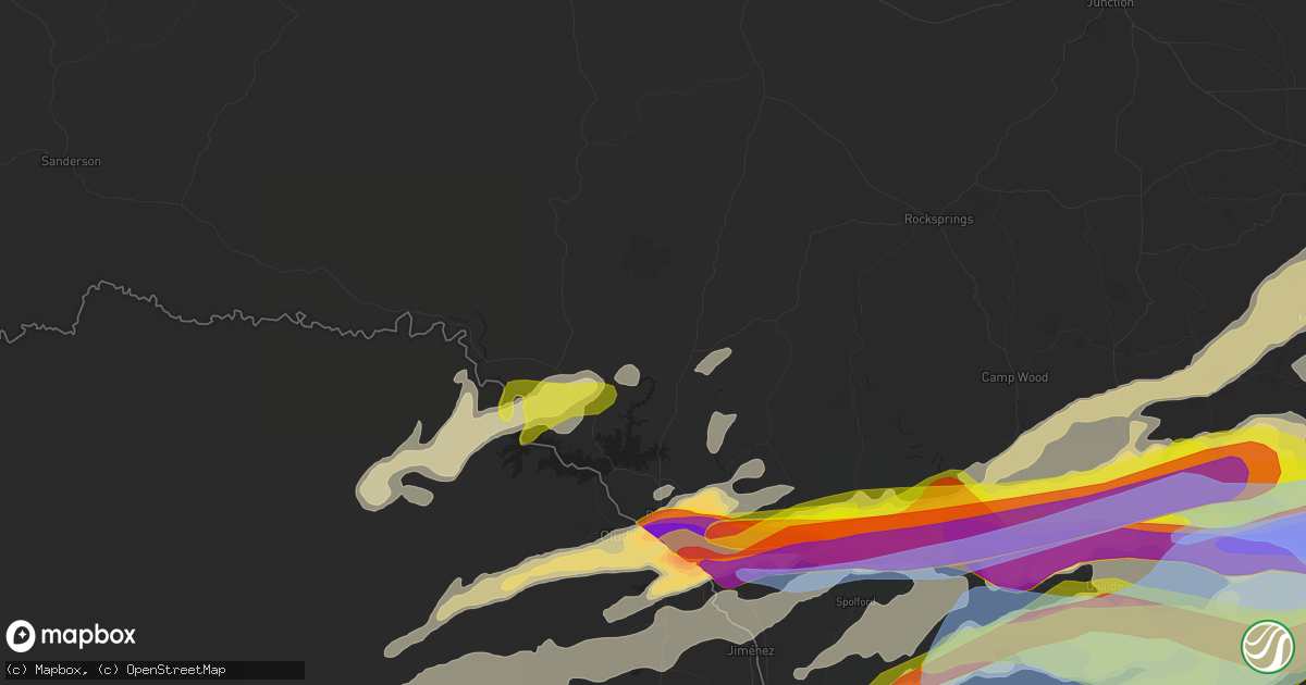 Hail map in Del Rio, TX on April 28, 2021