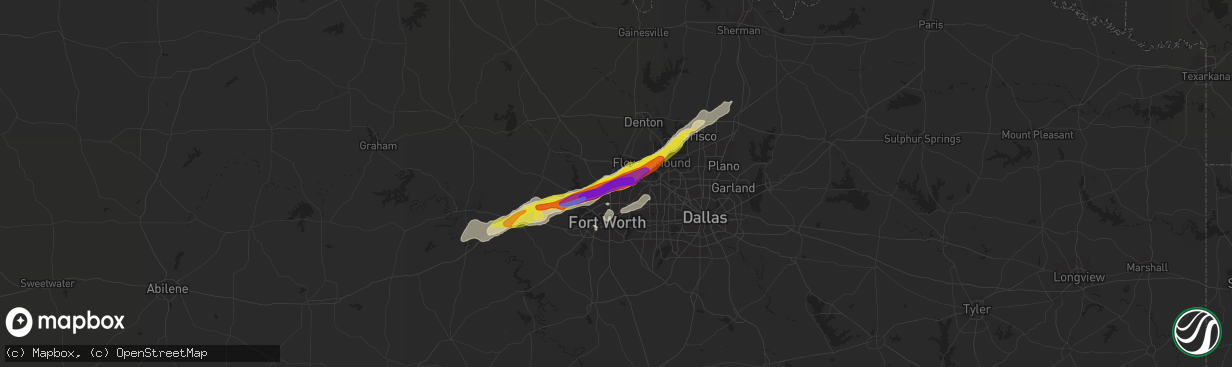 Hail map in Keller, TX on April 28, 2021