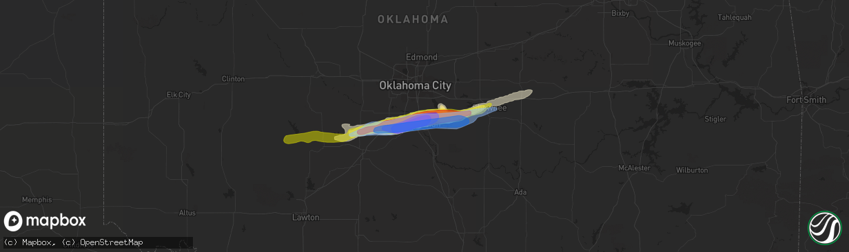 Hail map in Norman, OK on April 28, 2021