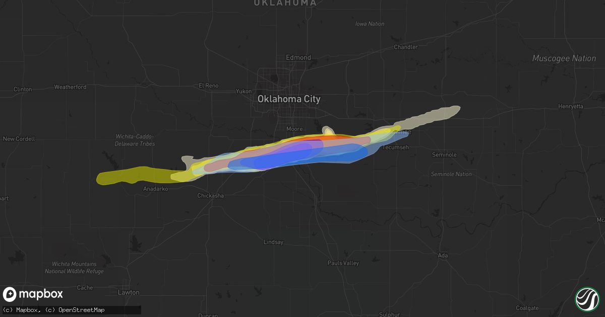 Hail map in Norman, OK on April 28, 2021
