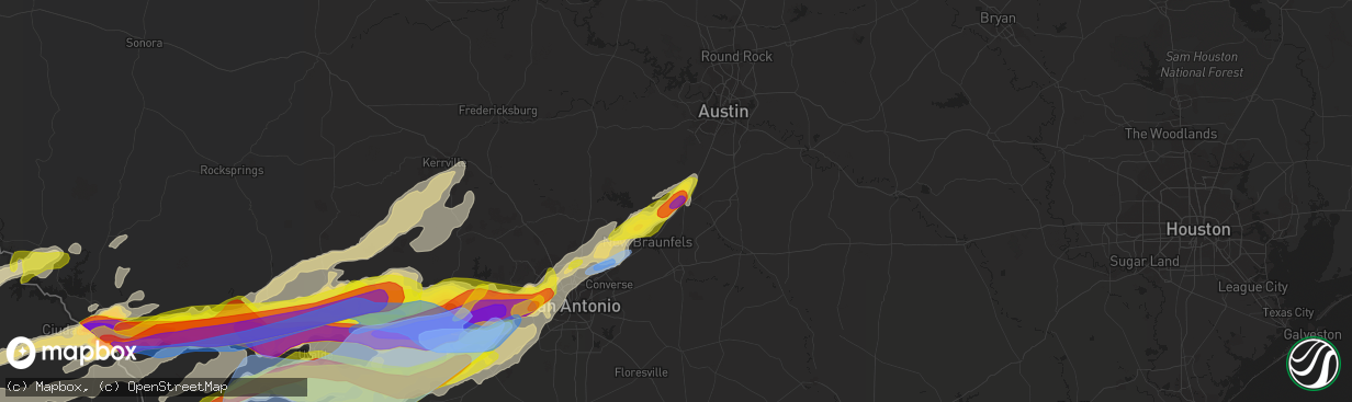 Hail map in San Marcos, TX on April 28, 2021