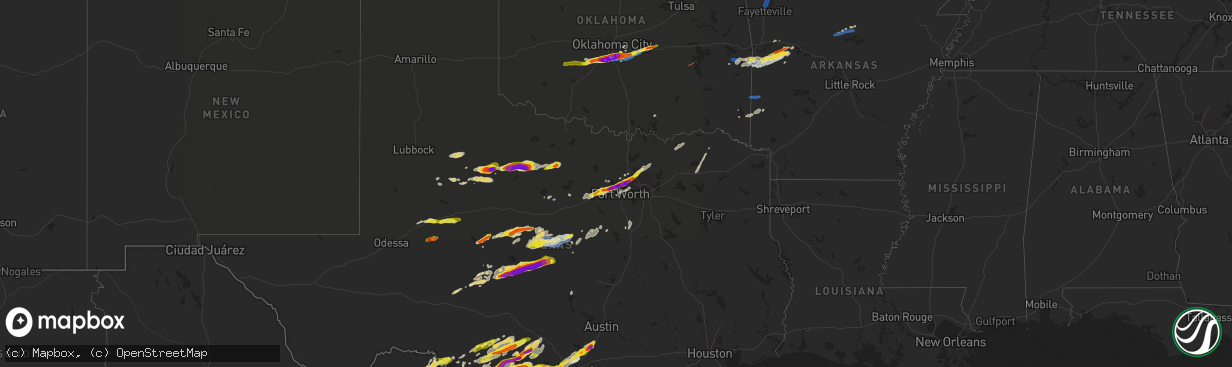 Hail map on April 28, 2021