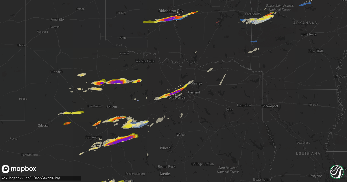 Hail map on April 28, 2021