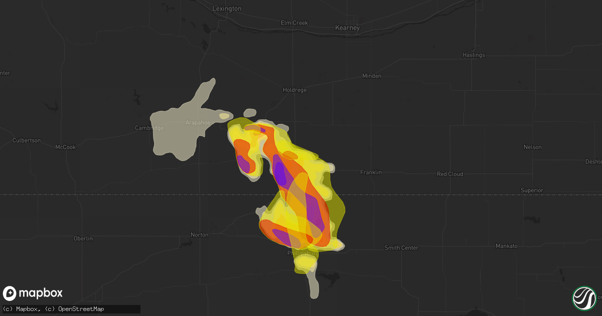 Hail map in Alma, NE on April 28, 2022