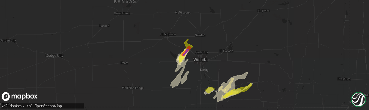 Hail map in Andale, KS on April 28, 2022