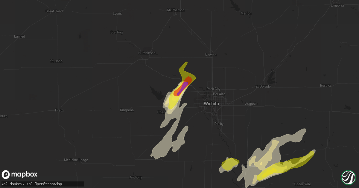 Hail map in Andale, KS on April 28, 2022