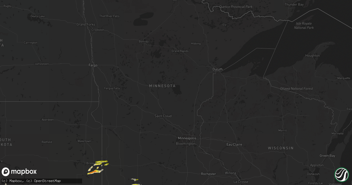 Hail map in Minnesota on April 28, 2022