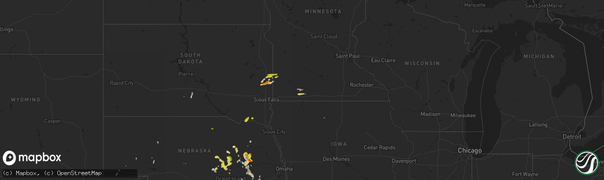 Hail map on April 28, 2022