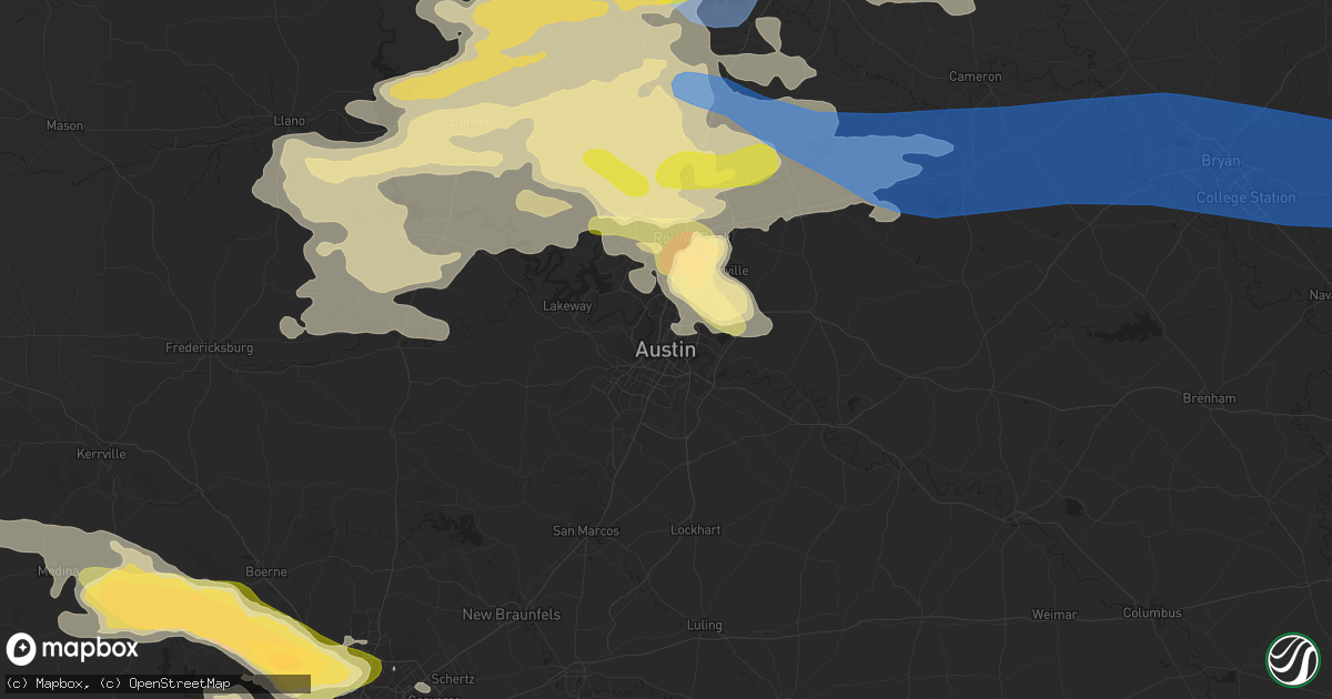 Hail map in Austin, TX on April 28, 2023