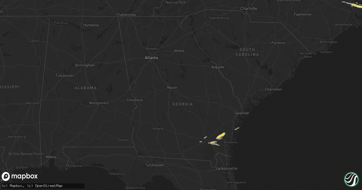 Hail map in Georgia on April 28, 2023