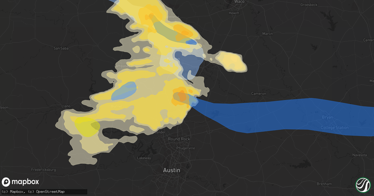 Hail map in Jarrell, TX on April 28, 2023