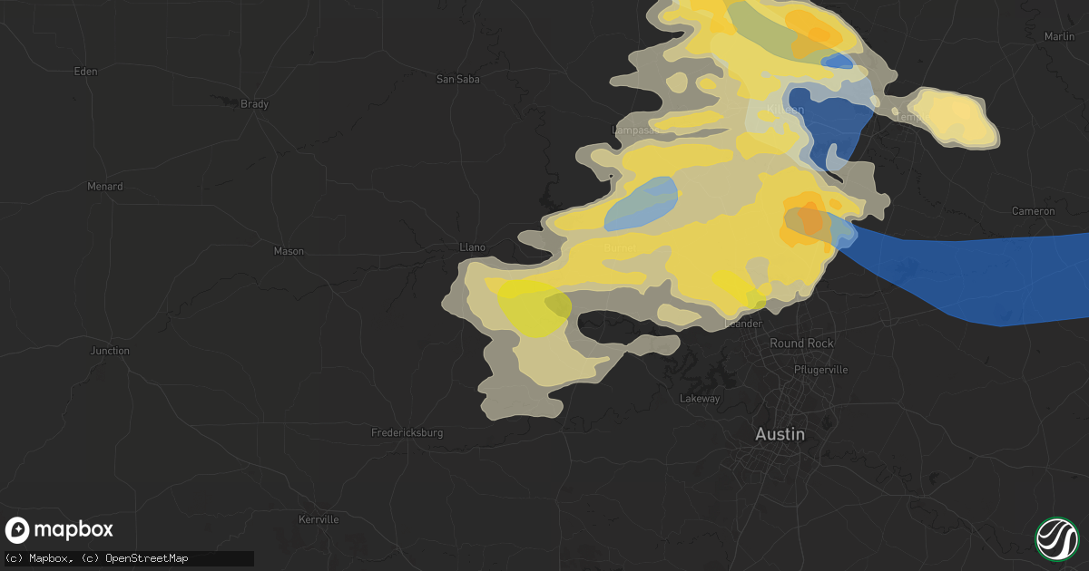 Hail map in Kingsland, TX on April 28, 2023
