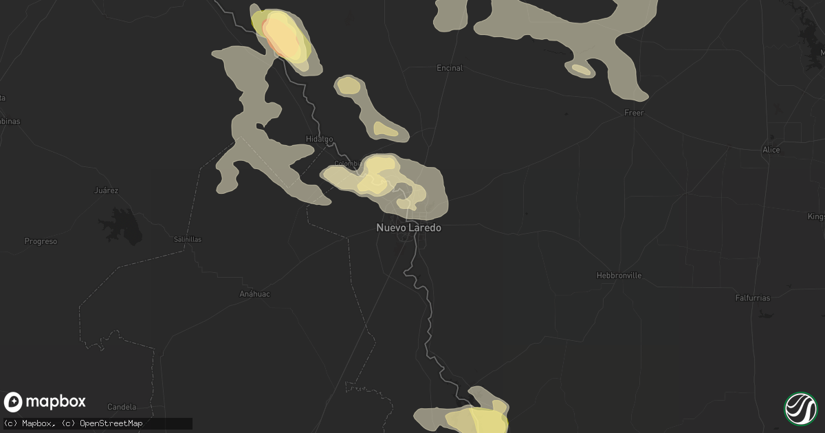 Hail map in Laredo, TX on April 28, 2023