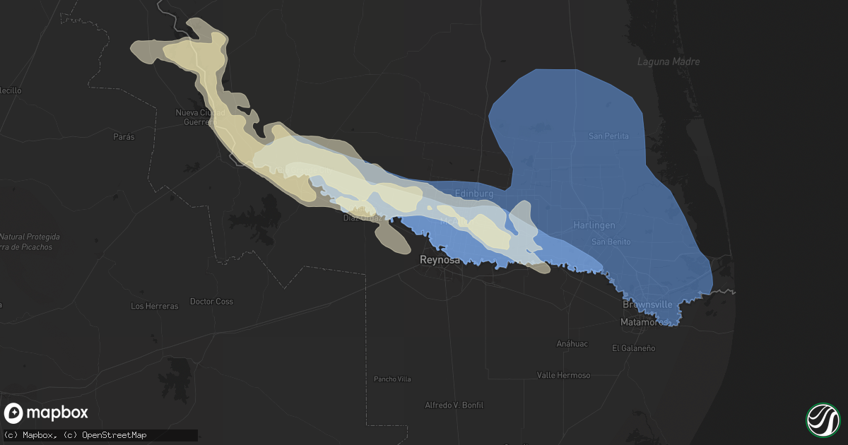 Hail map in Mission, TX on April 28, 2023