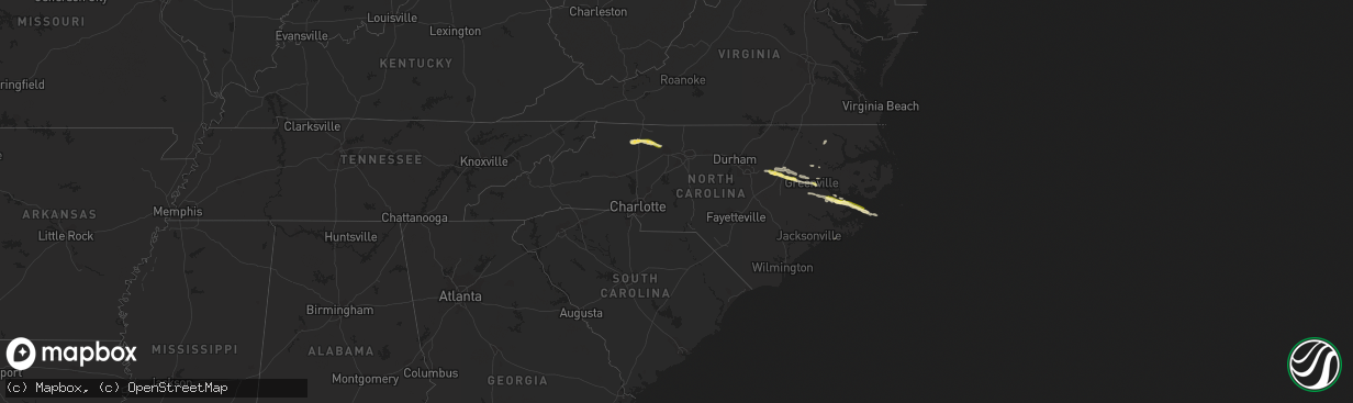 Hail map in North Carolina on April 28, 2023