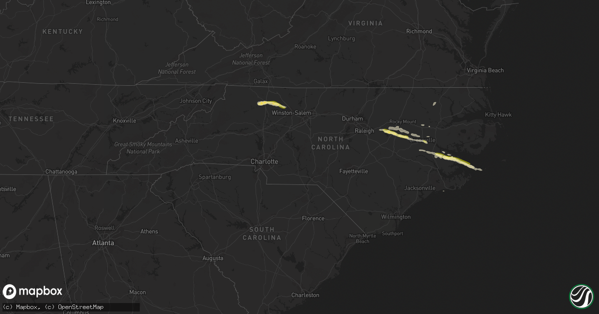 Hail map in North Carolina on April 28, 2023