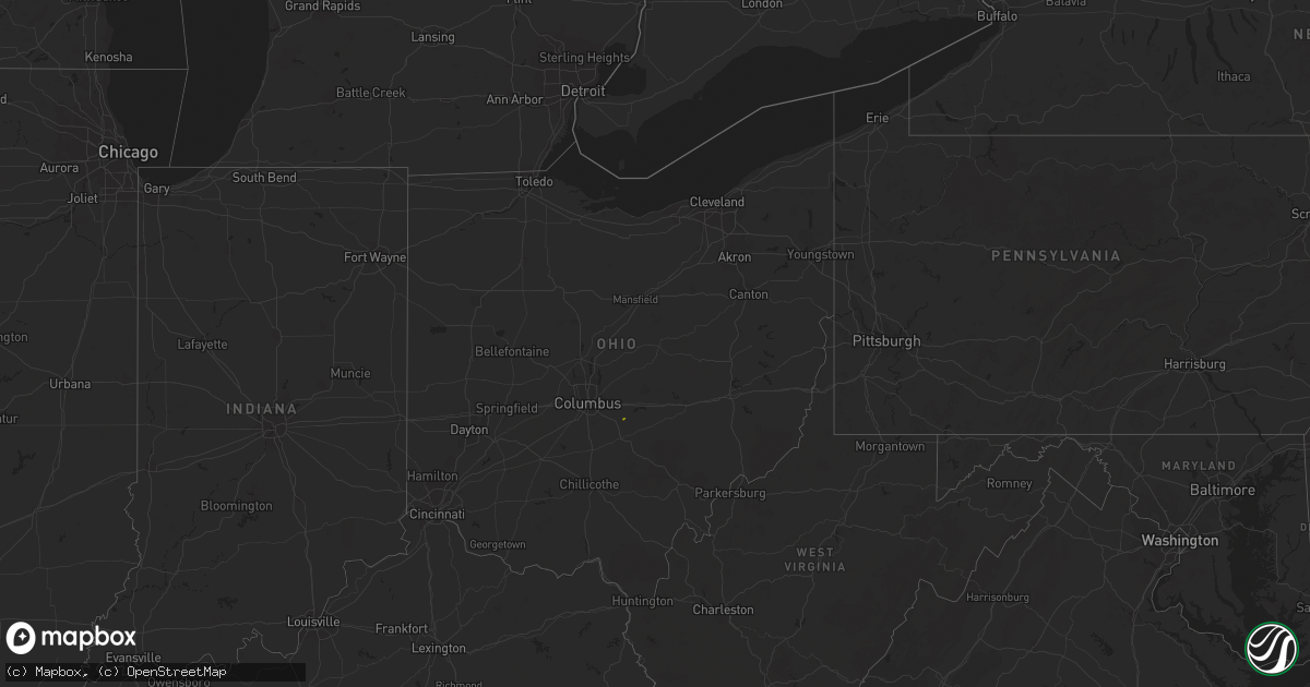 Hail map in Ohio on April 28, 2023