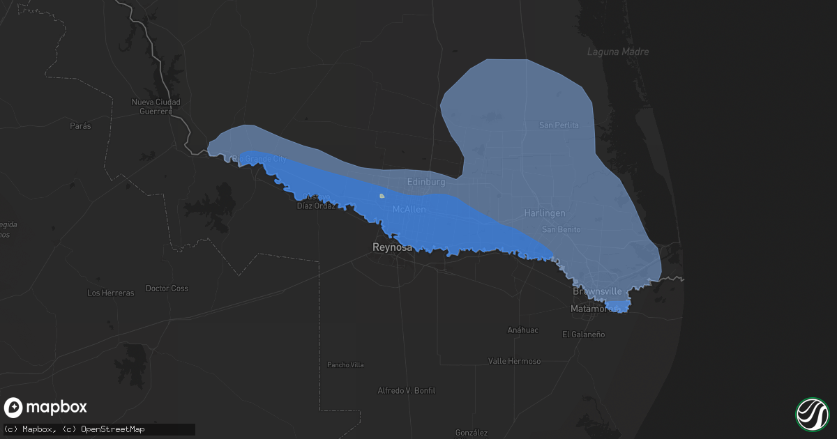 Hail map in Pharr, TX on April 28, 2023