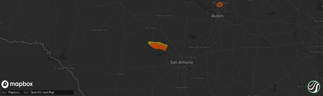 Hail map in Pipe Creek, TX on April 28, 2023