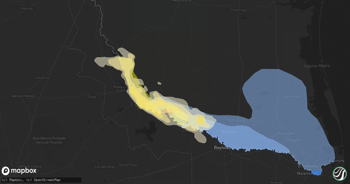 Hail map in Rio Grande City, TX on April 28, 2023