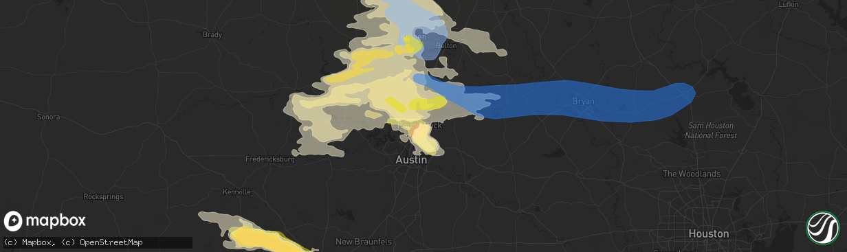 Hail map in Round Rock, TX on April 28, 2023