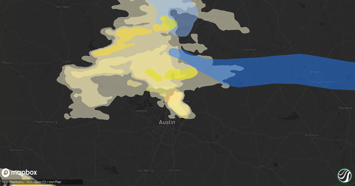 Hail map in Round Rock, TX on April 28, 2023