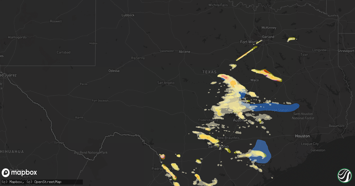 Hail map in Texas on April 28, 2023