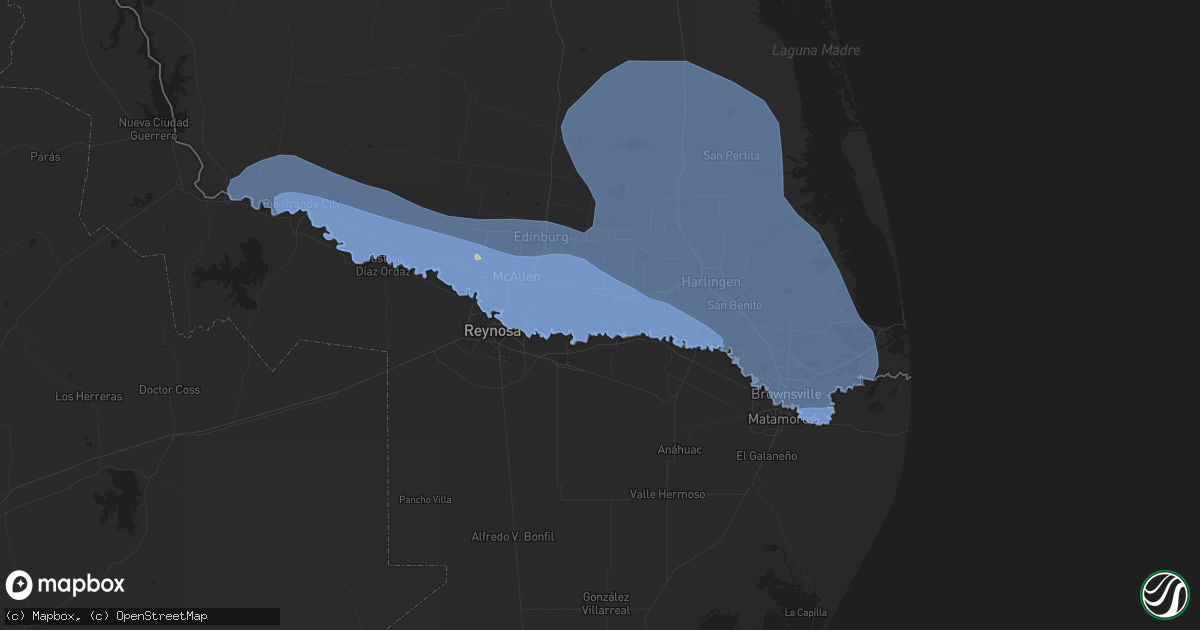 Hail map in Weslaco, TX on April 28, 2023