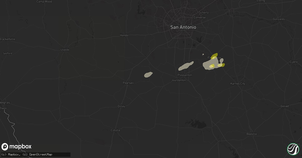 Hail map in Bigfoot, TX on April 28, 2024