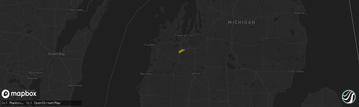 Hail map in Buckley, MI on April 28, 2024