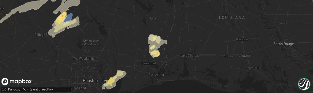 Hail map in Buna, TX on April 28, 2024