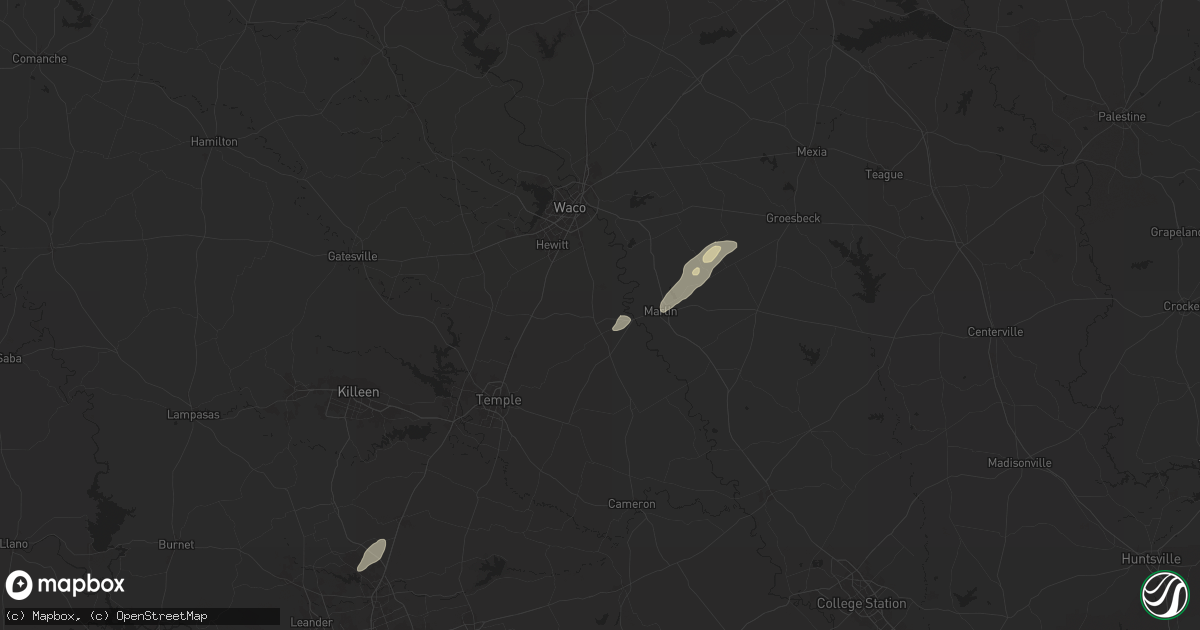 Hail map in Chilton, TX on April 28, 2024