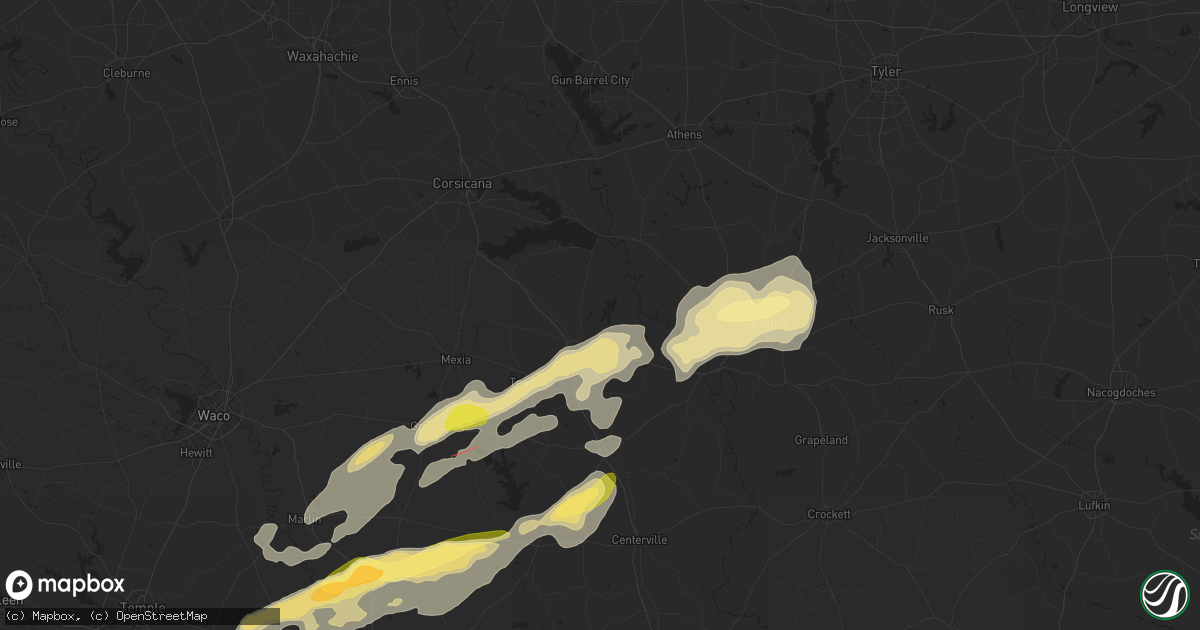 Hail map in Fairfield, TX on April 28, 2024