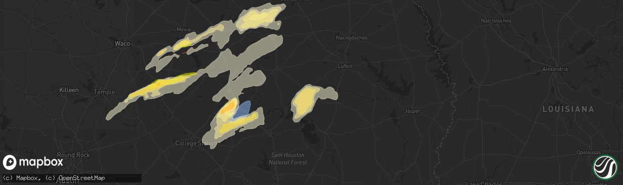 Hail map in Groveton, TX on April 28, 2024