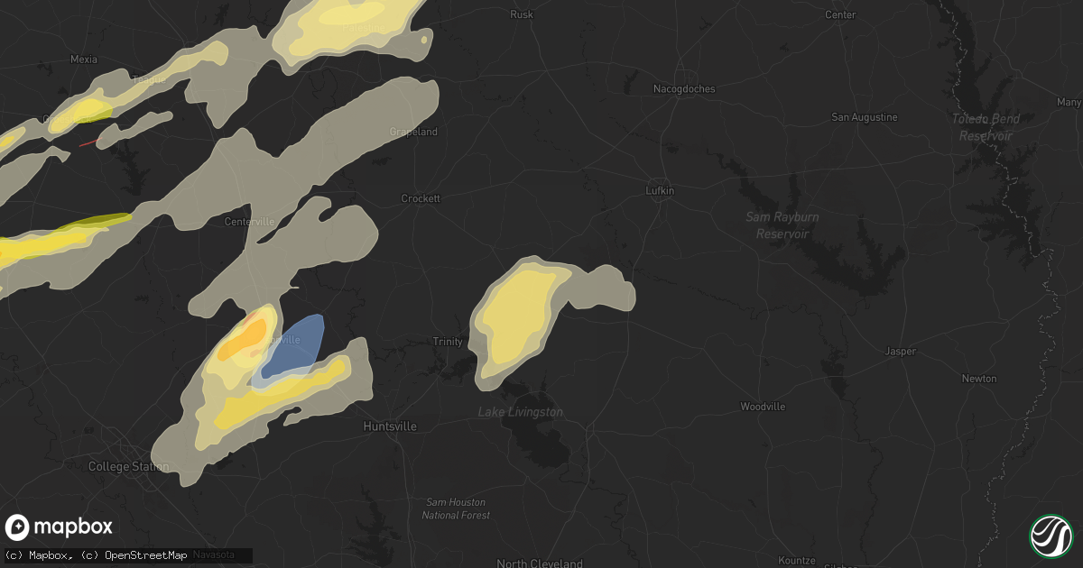 Hail map in Groveton, TX on April 28, 2024